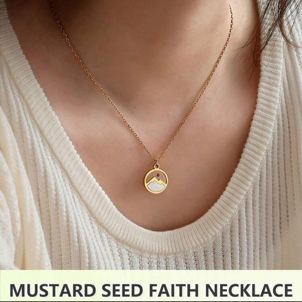 Mustard Seed Mountain Scene Necklace